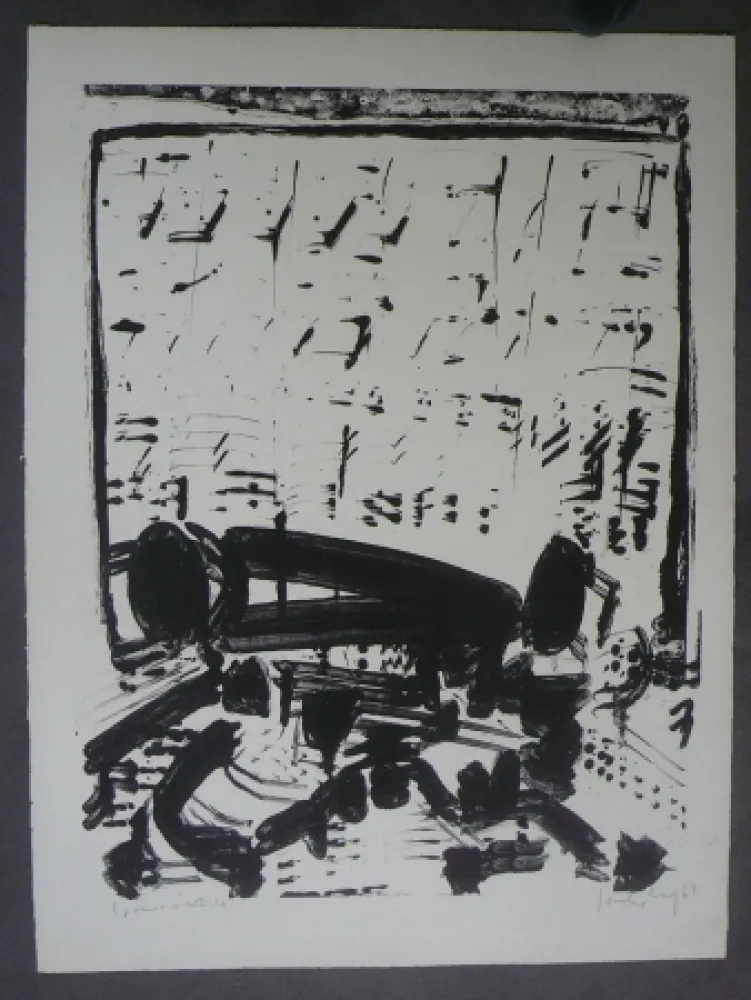 Lithografie Sonderborg - Composition,1963