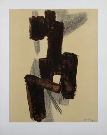 Lithografie Soulages (After) - Composition #6, 1962
