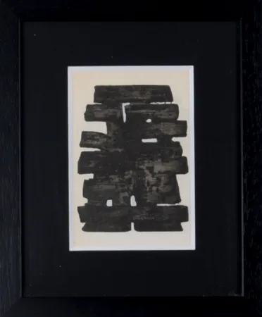 Pochoir Soulages (After) - Gouaches et gravures (A), 1957 - Framed!