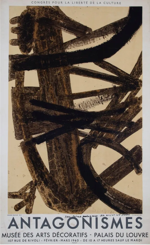 Lithografie Soulages - Antagonismes, 1960 - Hand-signed