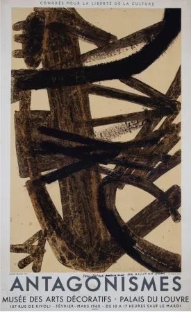 Lithografie Soulages - Antagonismes, 1960 - Hand-signed