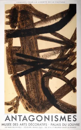 Lithografie Soulages - Antagonismes, 1960 - Mourlot edition