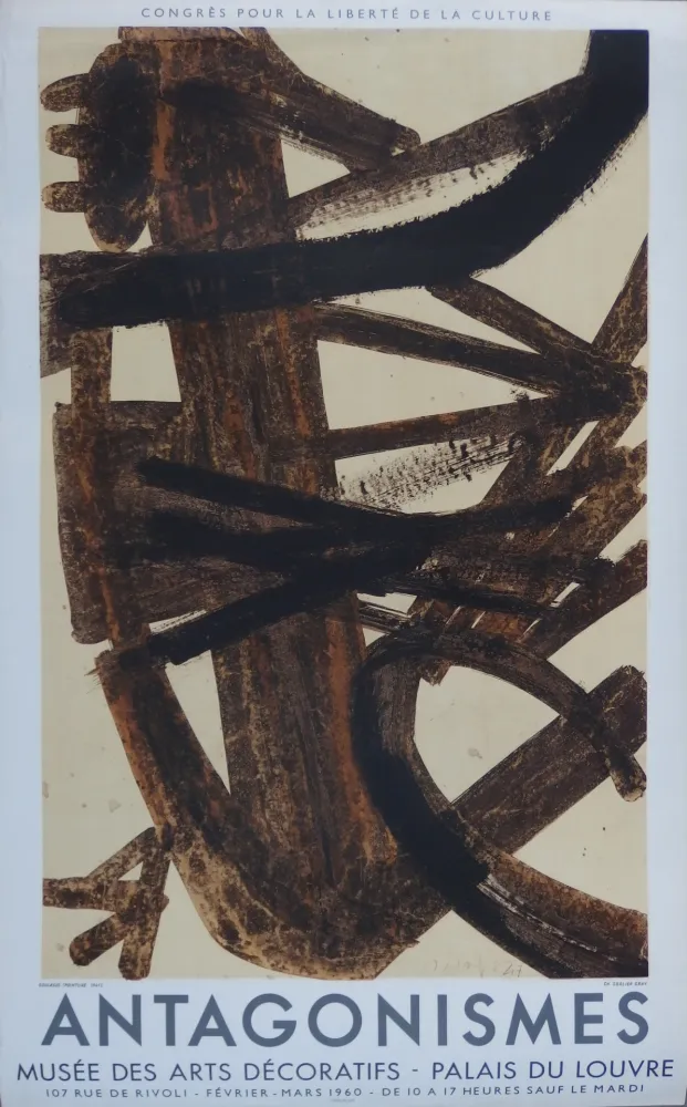 Lithografie Soulages - Antagonismes (Brou de Noix)