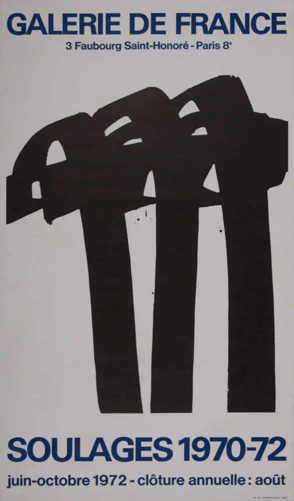 Lithografie Soulages - Galerie de France, 1972 - Scarce!