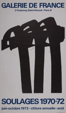 Lithografie Soulages - Galerie de France, 1972 - Scarce!