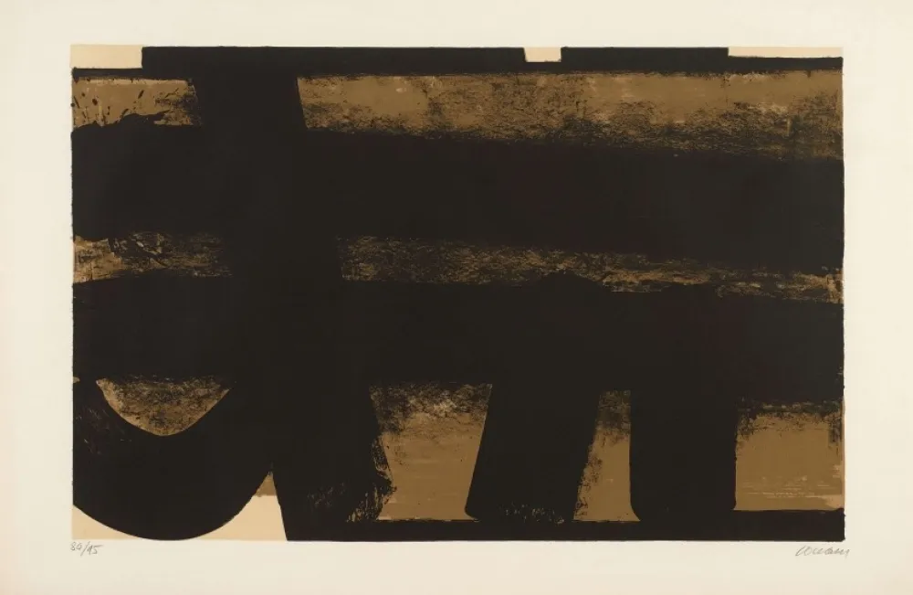 Lithografie Soulages - Lithographie 35 – 1974