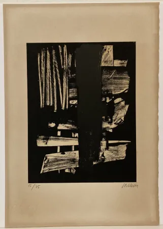 Lithografie Soulages - Lithographie n° 9, 1959. Signée et numérotée. 