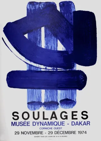 Lithografie Soulages - Musée Dynamique-Dakar, 1974 - Mourlot edition