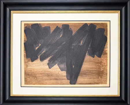 Gravure Soulages - Pierre Soulages (1919–2022) - Eau-forte V - Etching on BFK Rives paper - 1956