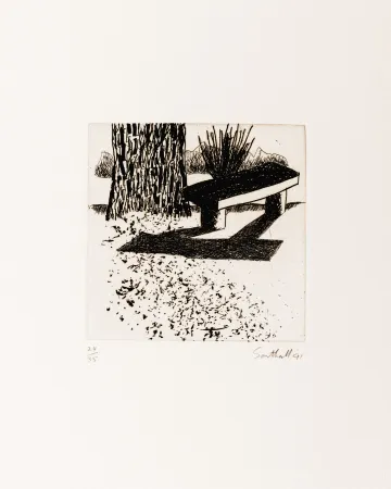 Gravure Southall - From Black and White of Brick and Bark (Bench)