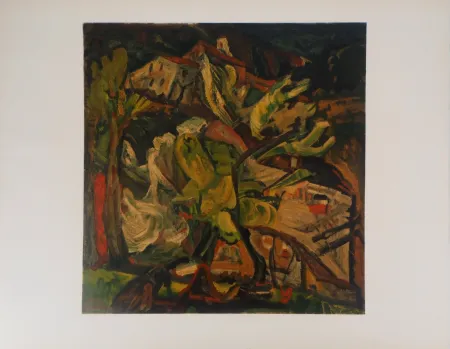Lithografie Soutine - Colline à Cagnes sur Mer