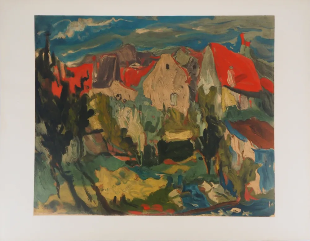 Lithografie Soutine - Vue de Cagnes sur Mer