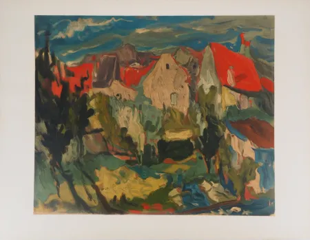 Lithografie Soutine - Vue de Cagnes sur Mer