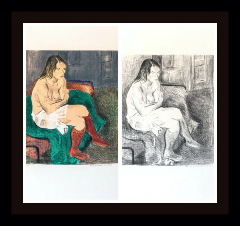 Lithografie Soyer - Woman in Red Stockings Portfolio