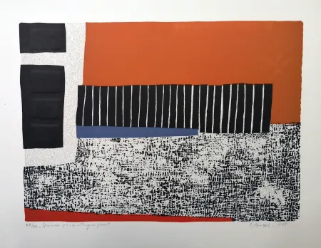 Houtsnede Spacal - Quando il cielo si tinge di fuoco