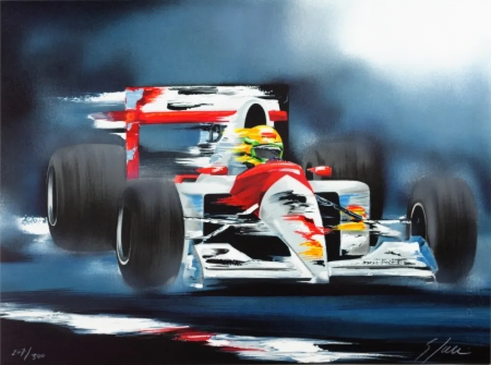 Lithografie Spahn - Ayrton Senna