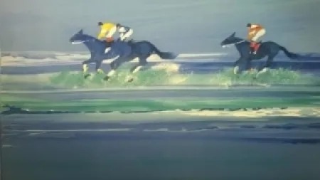 Lithografie Spahn - Course hippique