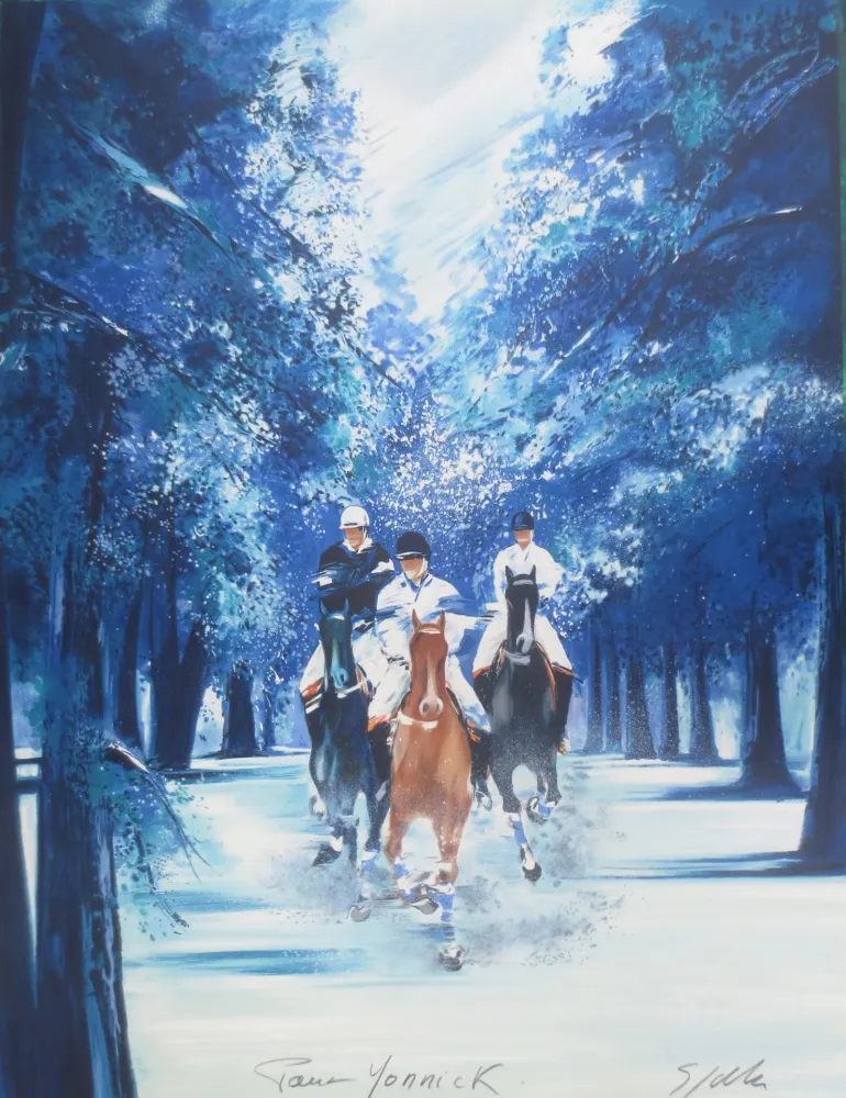 Lithografie Spahn - Forêt bleue