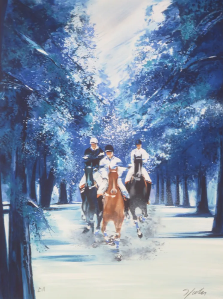 Lithografie Spahn - Forêt bleue