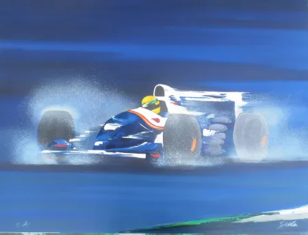 Lithografie Spahn -  Formule I bleue