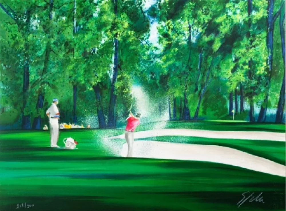 Lithografie Spahn - Golf