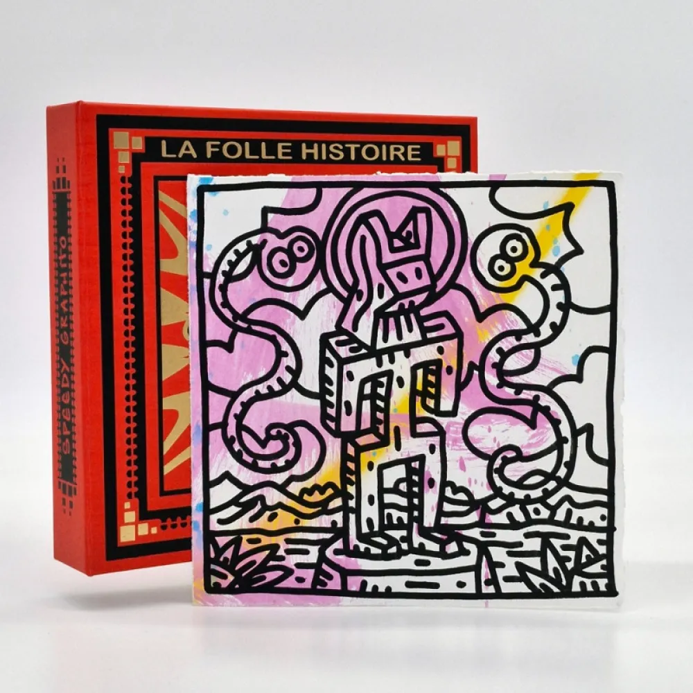 Geïllustreerd Boek Speedy Graphito - LA FOLLE HISTOIRE DE L'ART / Coffret + Original + Gravure