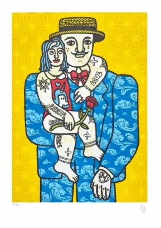 Lithografie Speedy Graphito - L'homme et l'enfant