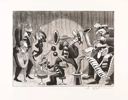 Lithografie Spiegelman - Silent Six (Black and White)