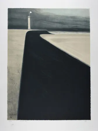 Lithografie Spilliaert - Le Phare sur la Digue, 1908 | Promenade and Lighthouse, 1908