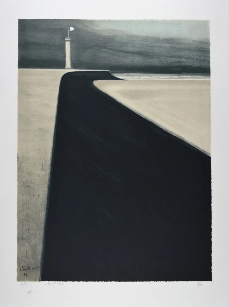 Lithografie Spilliaert - Le Phare sur la Digue, 1908 | Promenade and Lighthouse, 1908