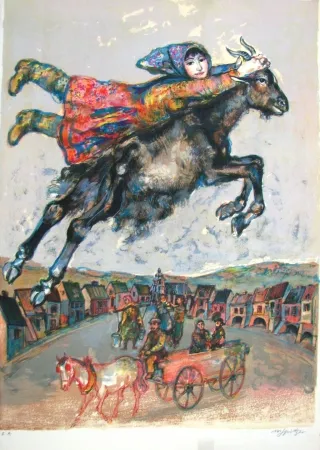 Lithografie Spitzer - Au village