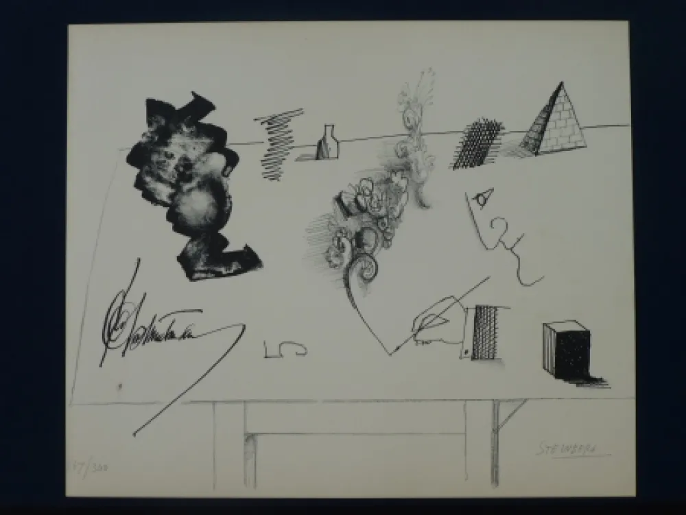 Lithografie Steinberg - Le masque ,1966