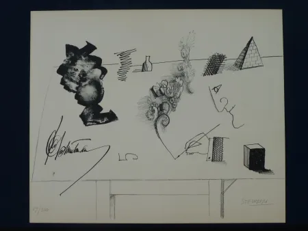Lithografie Steinberg - Le masque ,1966