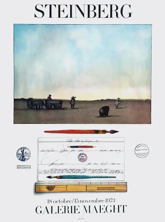 Poster Steinberg - STEINBERG 1973. Exposition à la Galerie Maeght