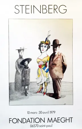 Poster Steinberg - STEINBERG 1979. Fondation Maeght 10 mars - 30 avril 1979.