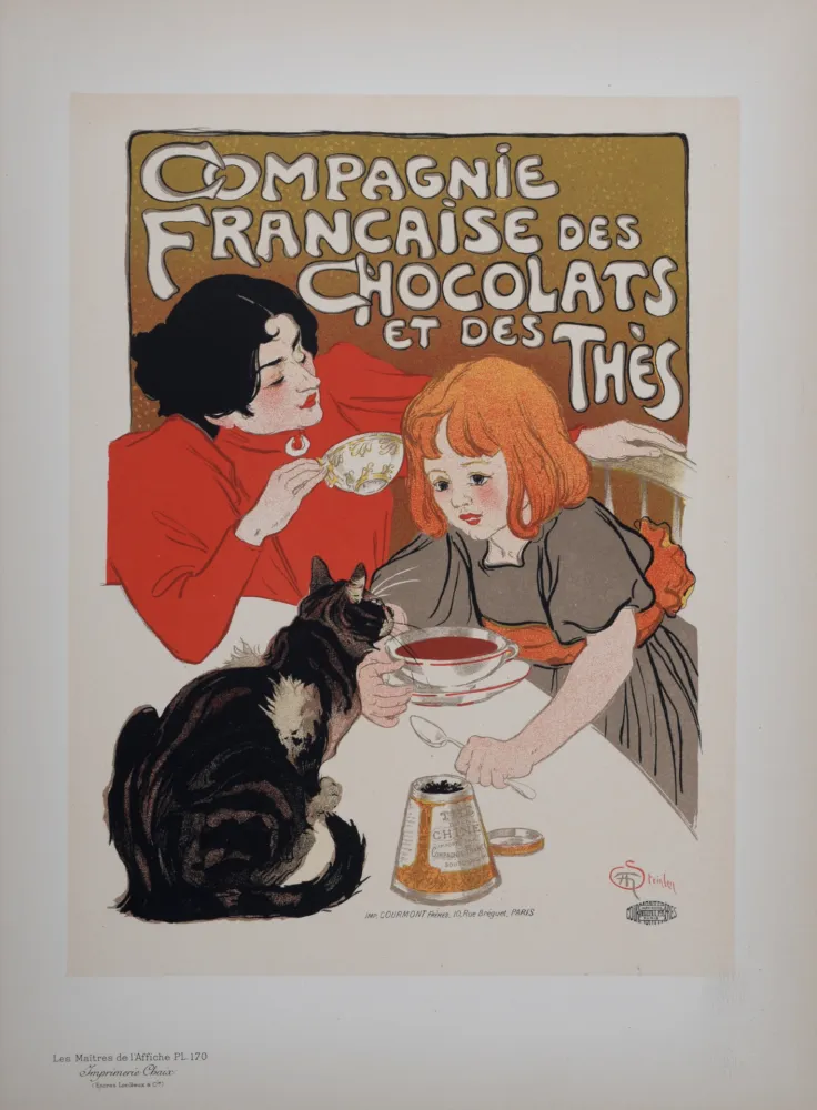 Lithografie Steinlen - Compagnie Française des Chocolats et des Thés, Les Maitres de L’Affiche, 1899