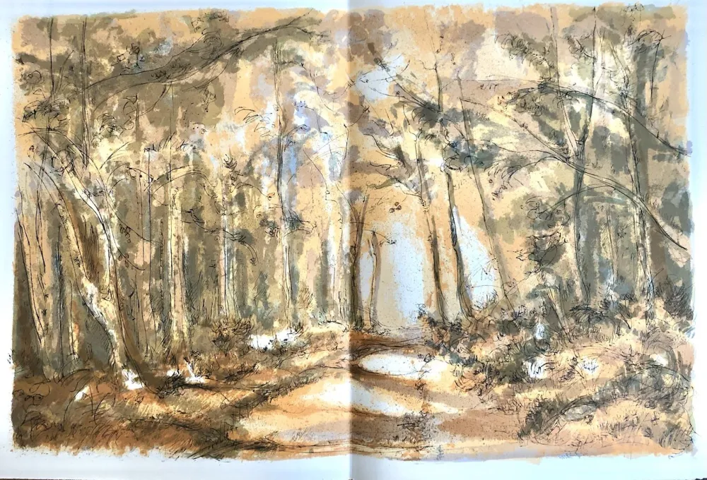 Lithografie Steinlen - Forêt voisine