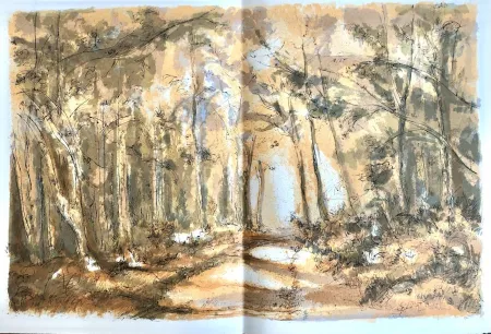 Lithografie Steinlen - Forêt voisine