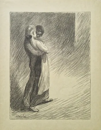 Lithografie Steinlen - Il bacio