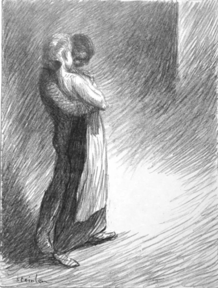 Lithografie Steinlen - Il bacio