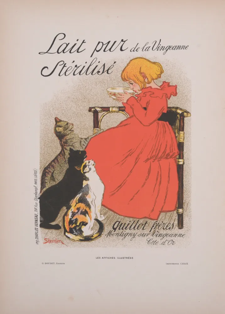 Lithografie Steinlen - Lait Pur de la Vingeanne, 1897