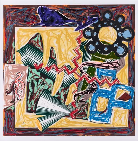 Zeefdruk Stella - Then Came a Fire and Burnt the Stick, after El Lissitzky's Had Gadya