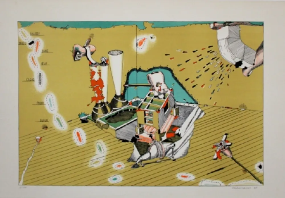 Lithografie Stelzmann - Gastronomic Fantasy