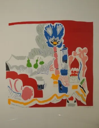 Lithografie Stocker - Rotes Stillleben II