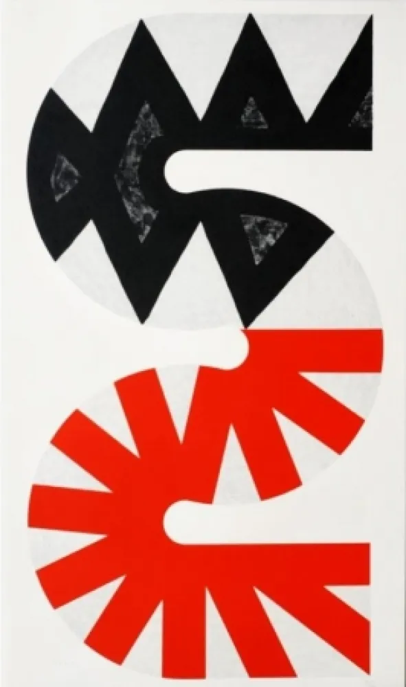 Lithografie Sugai - Rouge et noir