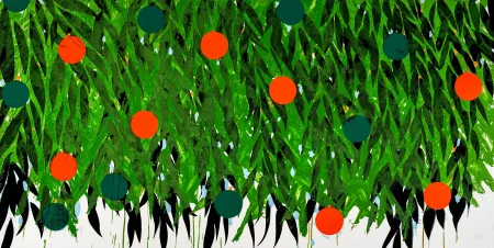 Zeefdruk Sultan - Mimosa in Orange and Green