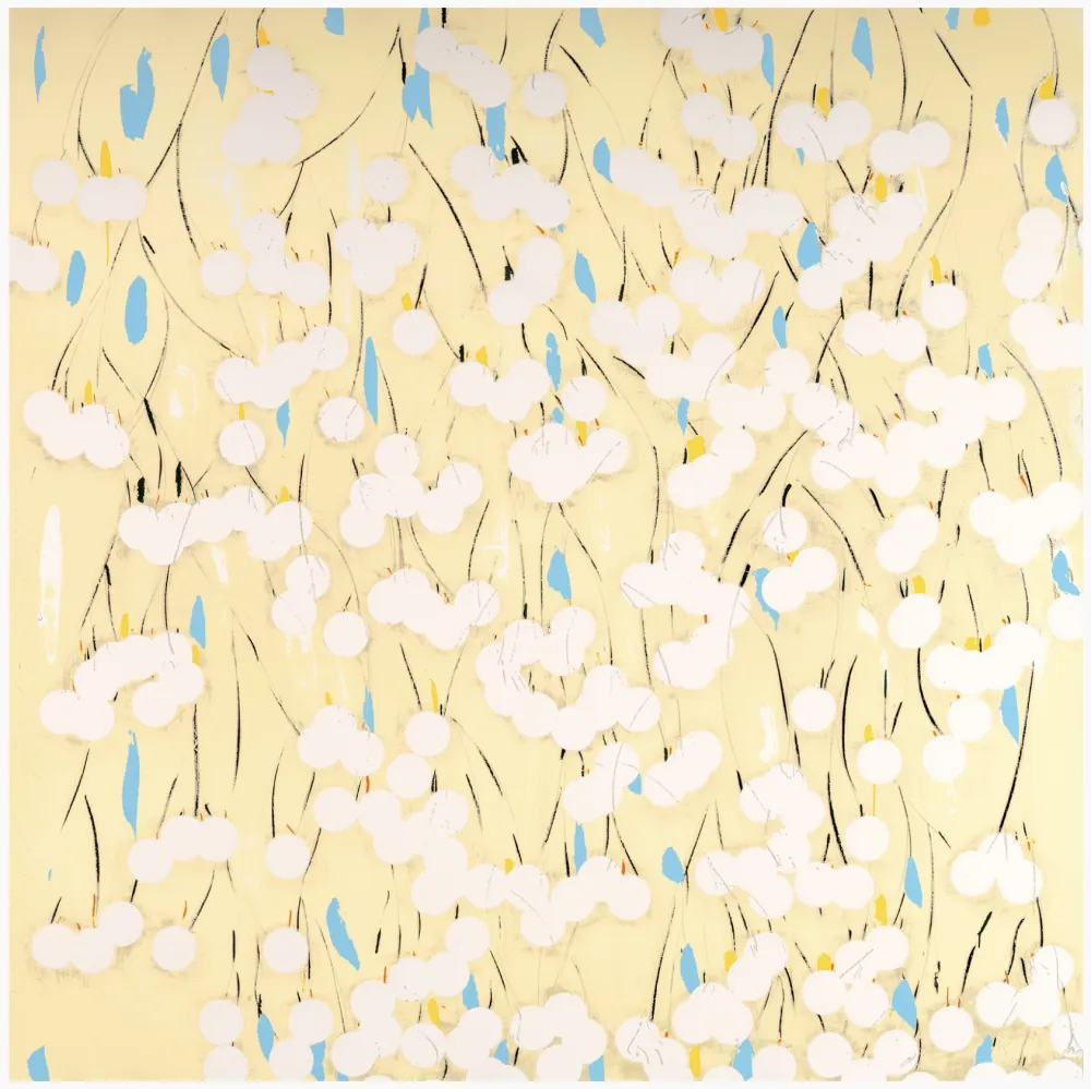 Zeefdruk Sultan - White Mimosa