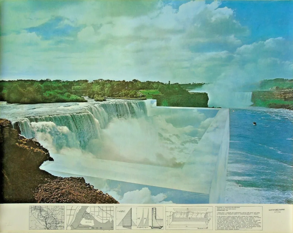 Lithografie Superstudio - Niagara o l'architettura riflessa