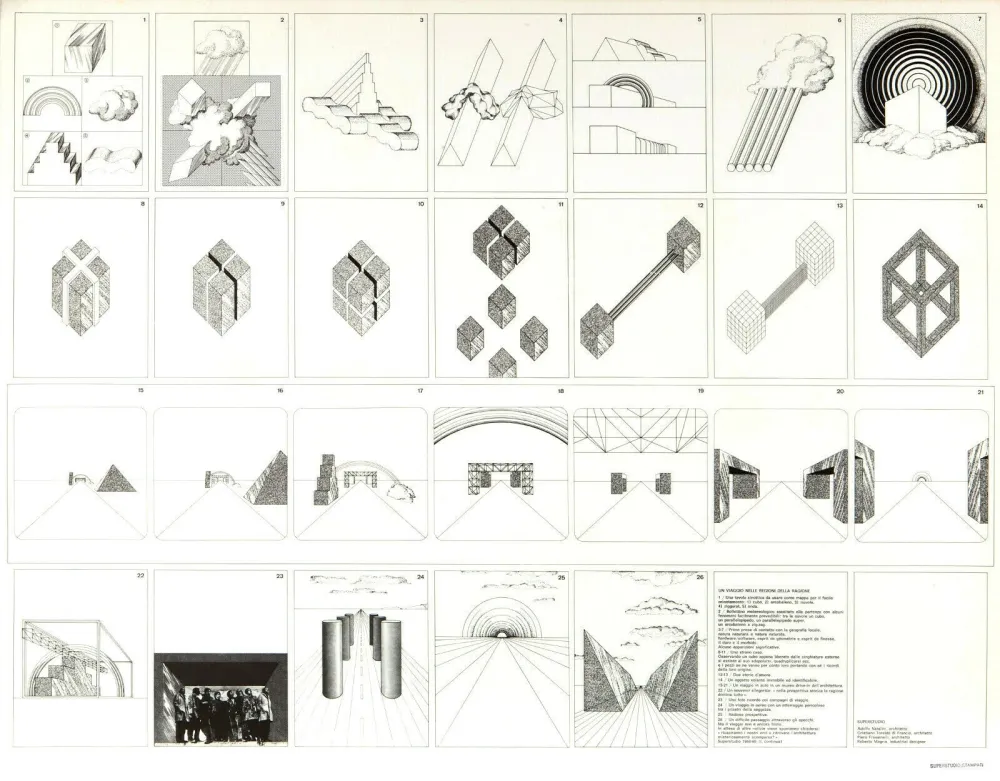 Lithografie Superstudio - Viaggio nelle regioni della ragione