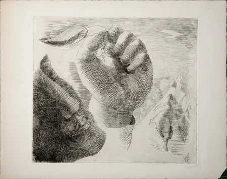 Ets Survage - Composition surréaliste (J), 1913 - Hand-signed - Very scarce!